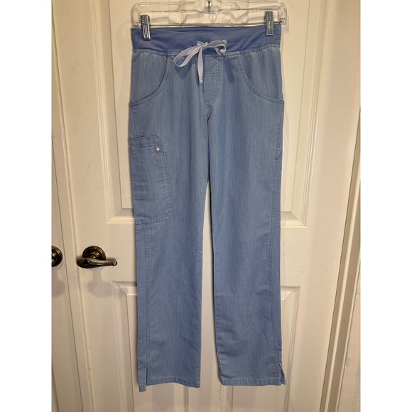 Figs Pants - FIGS Kade Cargo Scrub Pants Heather Denim Technical Collection Size XXS